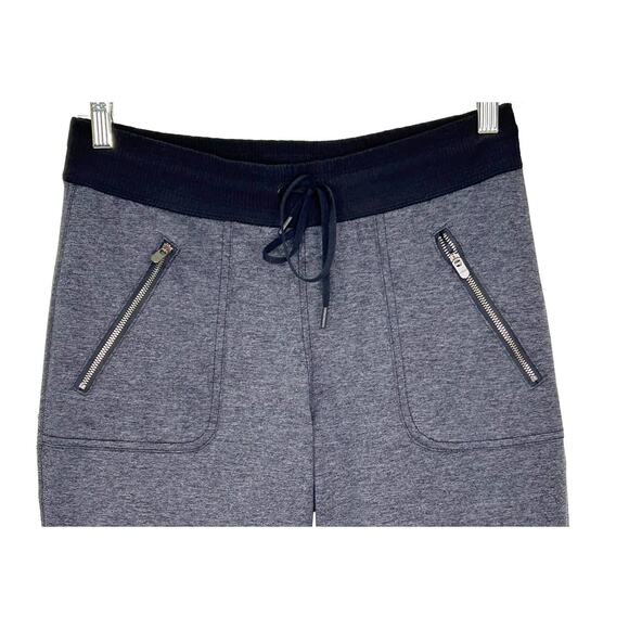 Athleta Gray Heather Jogger Sweatpants Zippered Pockets - Picture 2 of 8